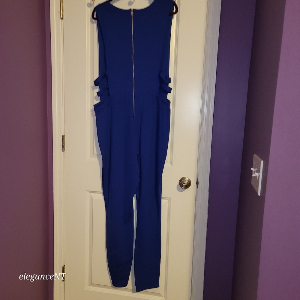 Fashion Nova Don’t Call Me Up Royal Blue Jumpsuit Sz: 2X NWT - Picture 6 of 10